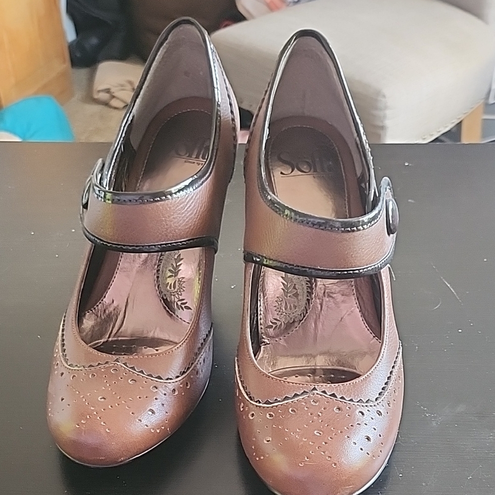 Sofft Brown Mary Jane Heels